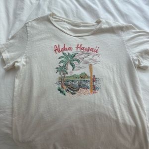 Re/Done Hawaii T-Shirt Aloha Classic Tee in Vintage White